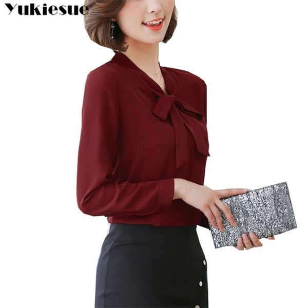 

fashionable women s blouse shirt women blusas chiffon shirts womens and blouses long sleeve formal laides blusas plus size 210412, White