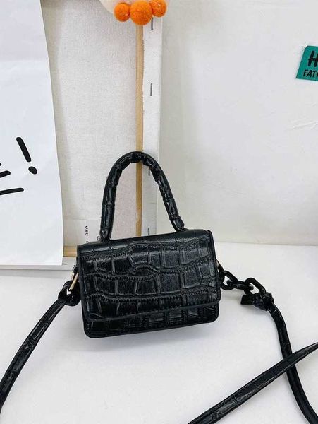 

girls minimalist croc embossed flap square bag she