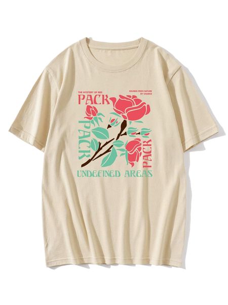 

romwe guys floral letter graphic tee s6en#, White;black