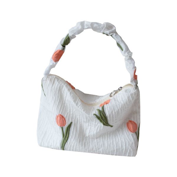 

3pcs stuff sacks women polyester floral prints square shoulder bag mix color