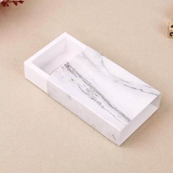 Großhandel Marmor Design Papier Schubladenboxen Hochzeit Süßigkeiten Geschenkbox für handgemachte Seife Handwerk Schmuck Verpackung DH98