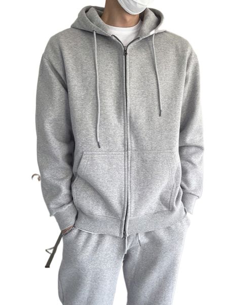 

dazy men solid zip up drawstring hoodie f5oy#, Black