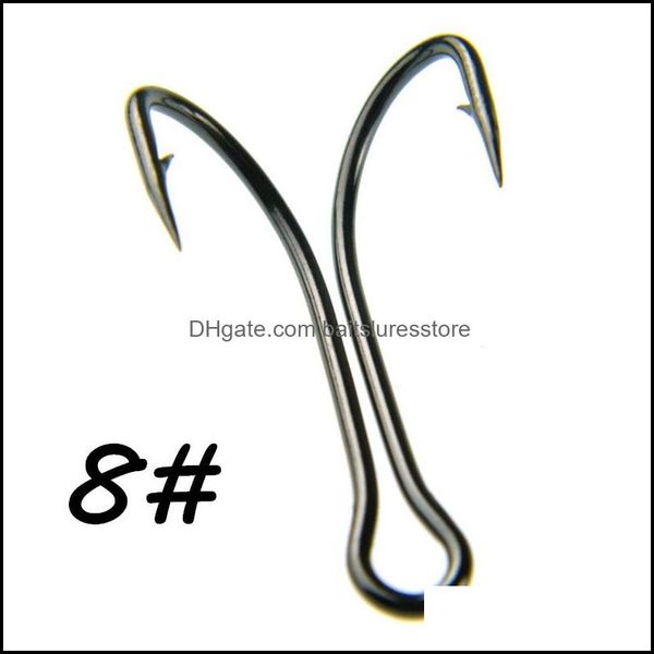 

fishing hooks sports outdoors 200pcs/lot 8# two anchor hook high carbon steel pesca carp tackle blu115 drop delivery 2021 bunme