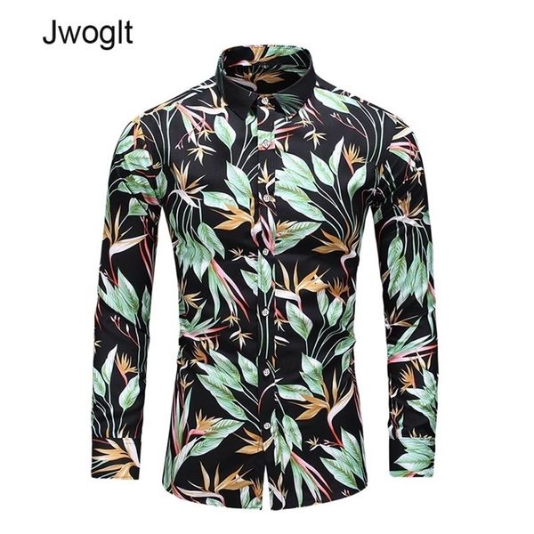 

45kg120kg autumn men button up long sleeve aloha hawaiian leaves printed shirt plus size 5xl 6xl 7xl 210412, White;black