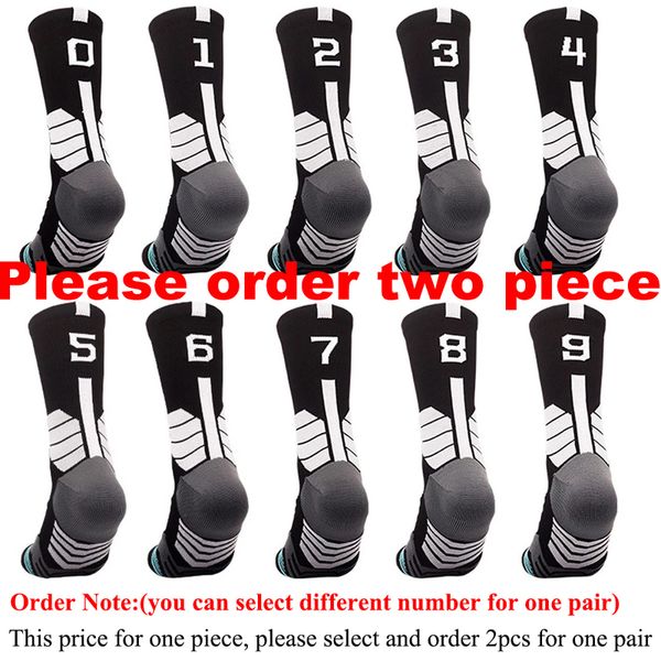 1pc Профессиональные баскетбольные носки дышащие спортивные носки кальцитины футбол Meias Soccer Socks Мужчины женщины индивидуальные номер 0-9 220706
