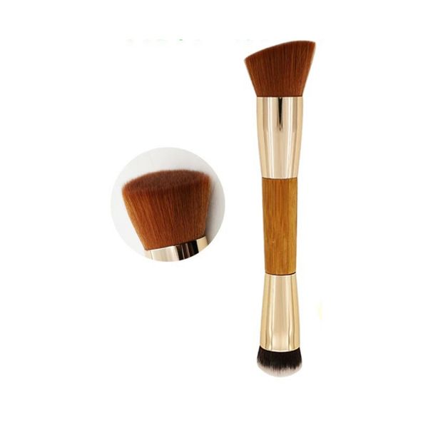 

double ended makeup brush bamboo handle contour brush bb cream foundation brushes
