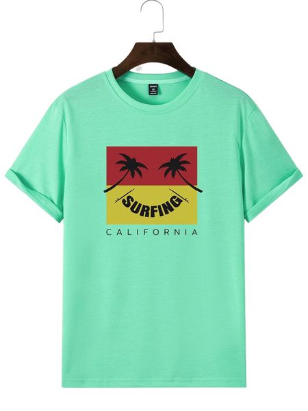 

romwe guys letter tropical graphic tee x7bl#, White;black