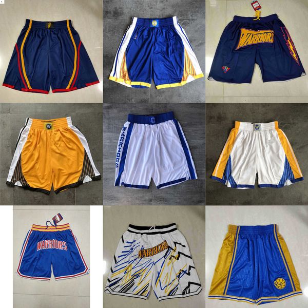

golden state''warriors''men throwback basketball shorts pocket, Black