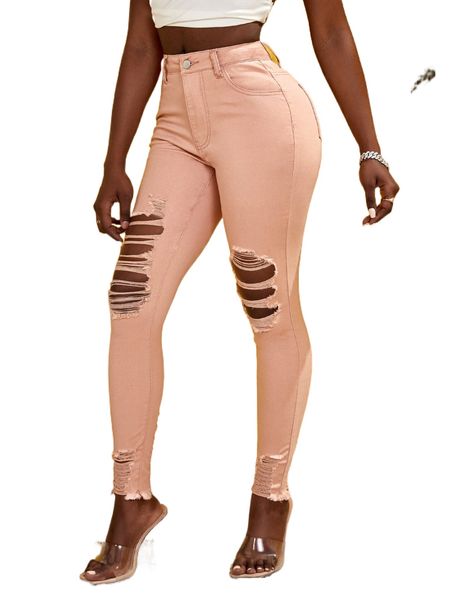 

sxy ripped cut out raw trim skinny jeans v4uu#, Blue