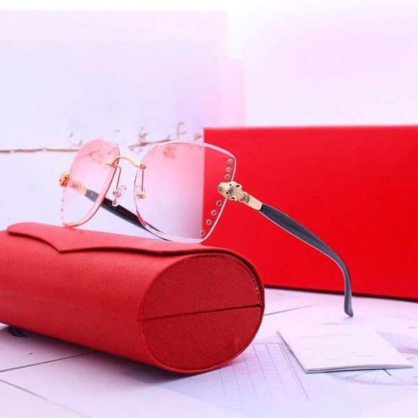 

luxurys designers sunglasses classic fashion women driving polarized sunglasses men rimless sunglasses box 5 colors is good nice, White;black