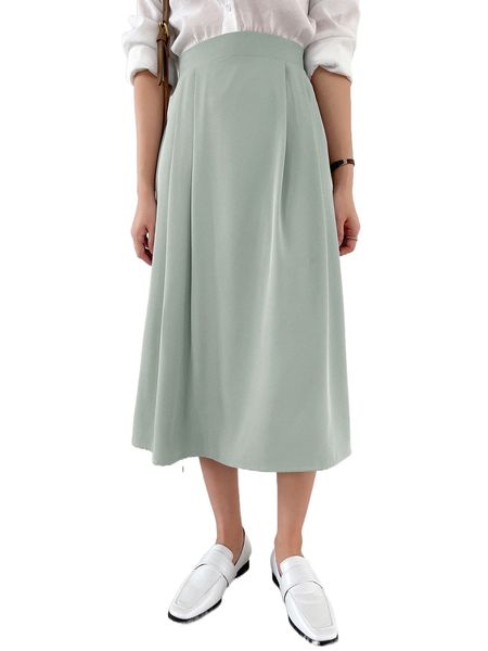 

dazy elastic waist solid skirt 13uu#, Black