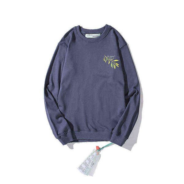 

factory online export trendy sweater spring and autumn off youth fashion brand flower arrow print round neck cotton bottoms, Black