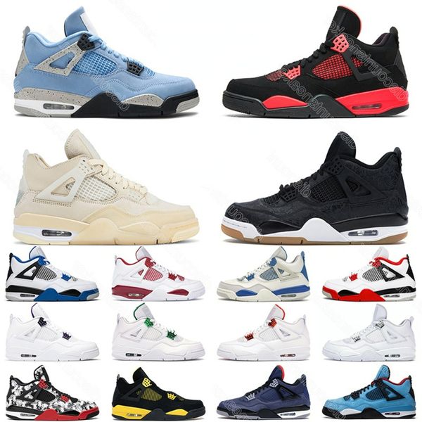 

st quality mens basketball shoes 4s 4 guava ice neon black cat white cement desert moss cool grey women men trainer sports sneakers chaussur
