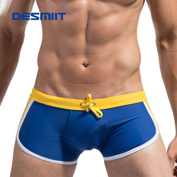 Desmiit Swimming Turnks Sexy Swimwear Men Swimsuit Summer Beach Surf Swim Wear Briefs Low Rise Patchwork Shorts Sunga 220520