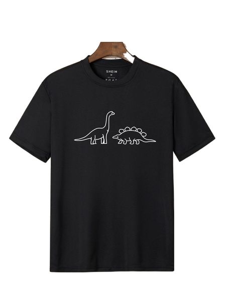 

men dinosaur print tee 798d#, White;black