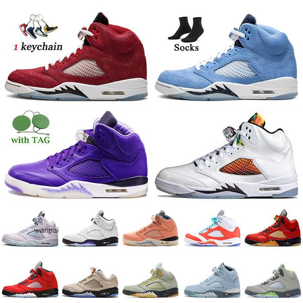 

2022 women mens jumpman 5 5s basketball shoes dj khaled x we the aqua unc mars for her oklahoma sail bluebird racer blue jordon