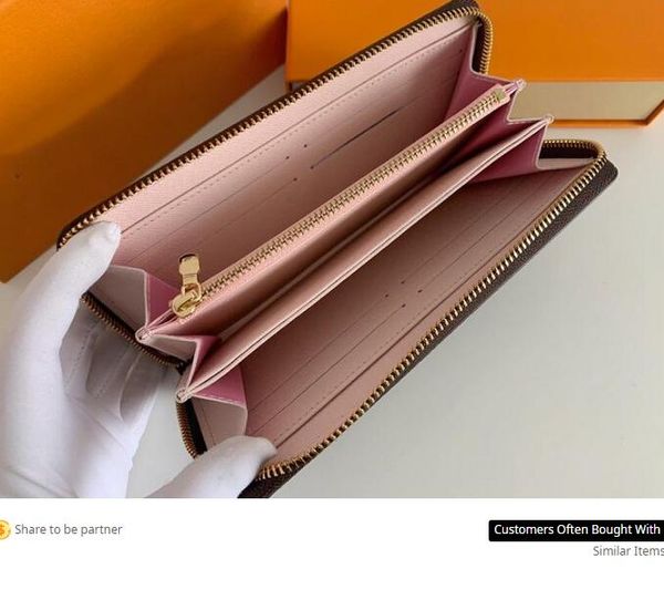 

original luxurys designers wallet bag pursecard holder fashion monogrames zippy wallet classic zipper pocket pallas bag purses, Brown;gray