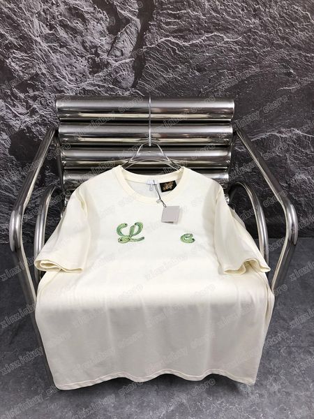 

22ss men designers t shirts tee paris cactus letter embroidery short sleeve crew neck streetwear apricot black xinxinbuy s-xl, White;black