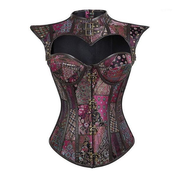 Bustiers Korsetts Steampunk Gothic Tight Dark Knight Korsett Halloween Kostüm Schlankheitskorsage Korselett Sexy Schwarzer Riemen