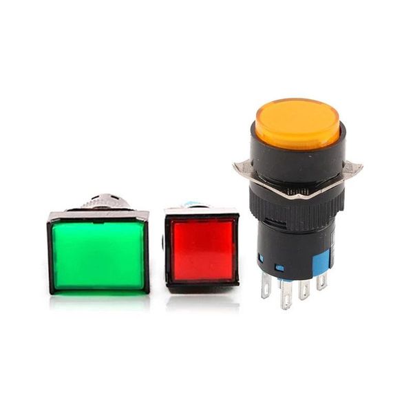 Switch AB6/AL6/AS6 5/8 PIN PUSH BOTOL 3A/250V SMALL Squareround Auto-travamento de auto-reteção