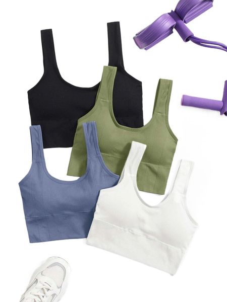 

4pcs high support seamless sports bra 12sz#, Gray