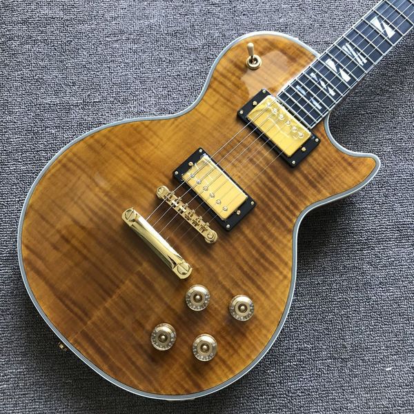 

ebony binding double convex surface electric guitar tiger maple high quality