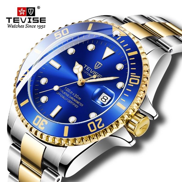 Drop Thread Tevise Men Luxury Automatic Watch Men Business Skeleton Mechanical Watch Wristwatches Relogio Masculino T200311