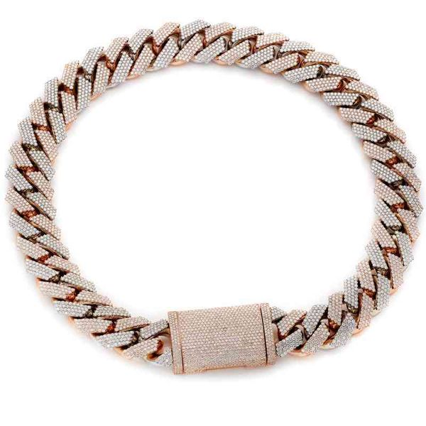 

20mm 4 rows 16-24 inch y iced out hip hop diamond cuban chain necklace, Silver