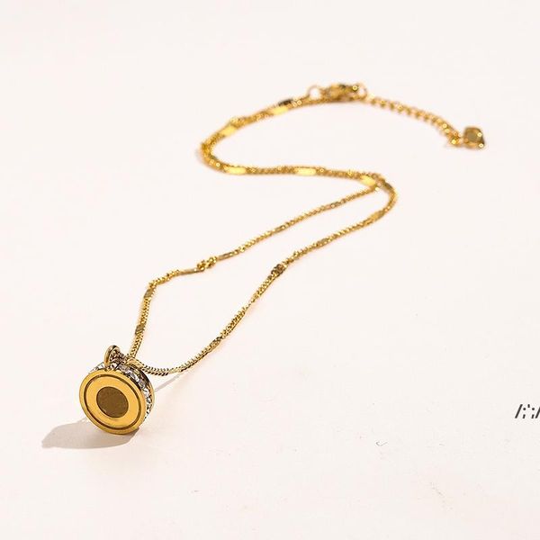 Luxo Pingente Colares Design 18 K Dourado Pingente Retro Alfabeto Colar Letra Design Moda BBB14717