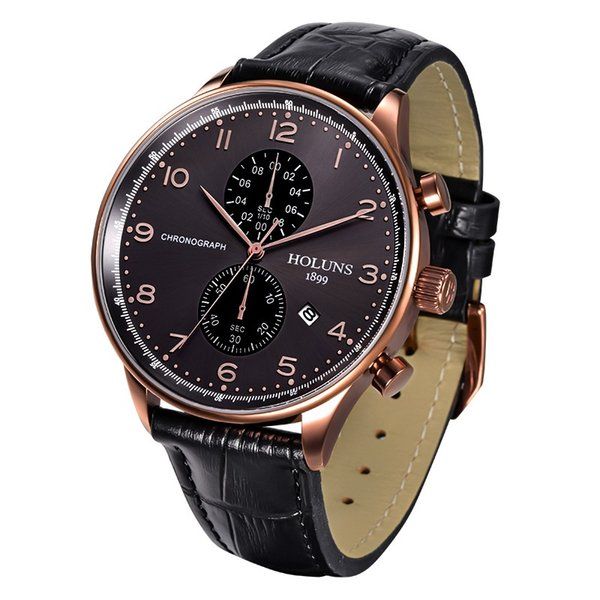 

2022 holuns quartz watches men business mens watch luxury simple waterproof sport popular mens wrist leather strap clocks brw gift c5, Slivery;brown