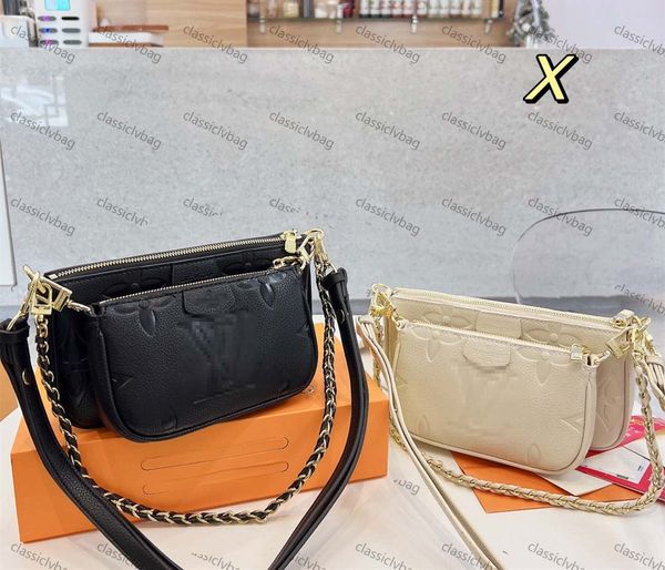 

2pcs/set new style set high qulity designer bag embossing womens handbags multi pochette accessories crossbody handbag shoulder bags