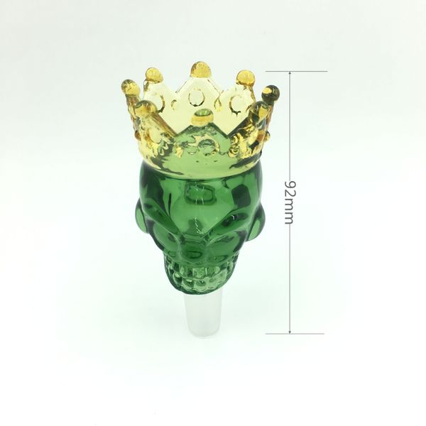 14 mm arabisches Shisha-Zubehör, Kronenschädel-Glaspfeife, Shisha-Kopf aus Borosilikatglas