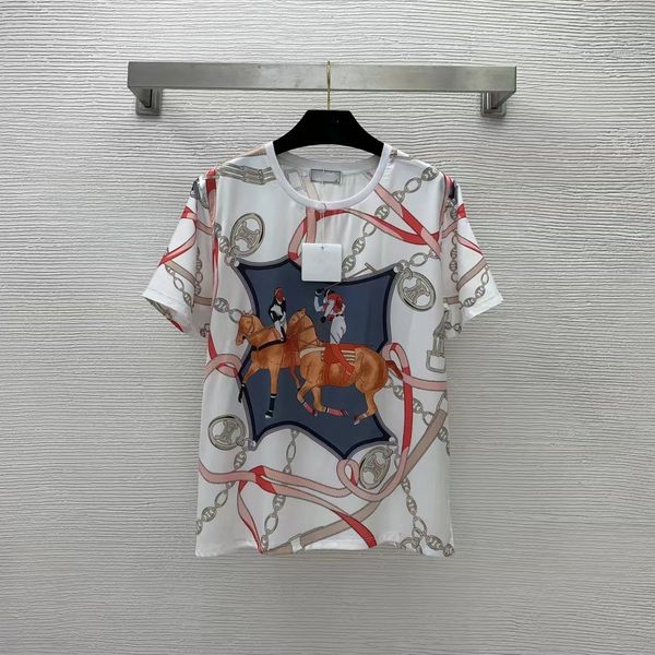 

2022 summer autumn o neck short sleeve fashion print designer brand same style tees milan runway t-shirt 0521-3, White