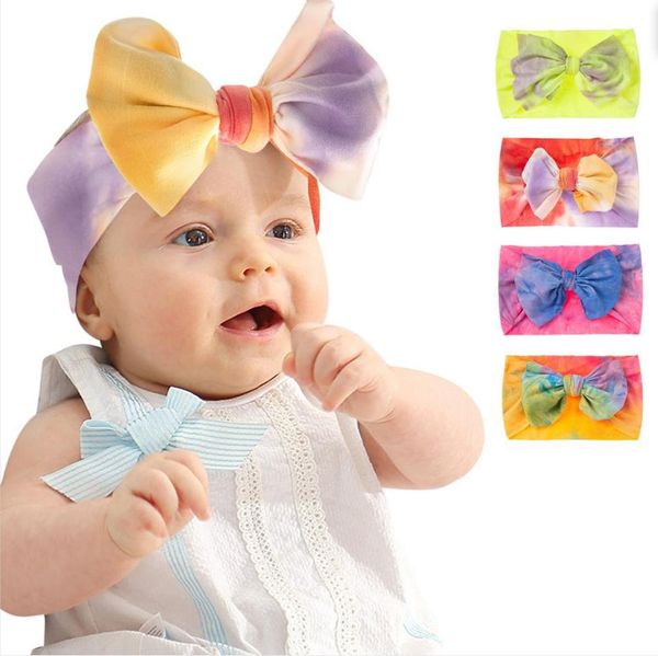 Baby Tie-dye Fascia Bow Knot Cappello indiano Elastico Fasce per capelli Berretto turbante Elastico Headwraps Bambini Ragazze Moda Accessori per capelli BC8009