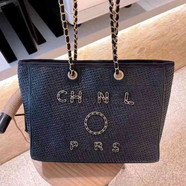 

designer fashion luxury beach bags large ch linen woven women evening handbag straw knitting shoulder portable brand classic female big shop