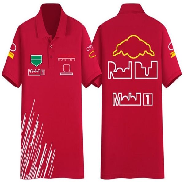 

new f1 formula one lapel t-shirt 2022 summer team polo suit same custom