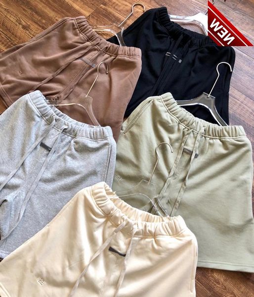 

50% off discount 22s summer new high street fog same color letter embroidery men's and women's fashion casual loose shorts factory, Black