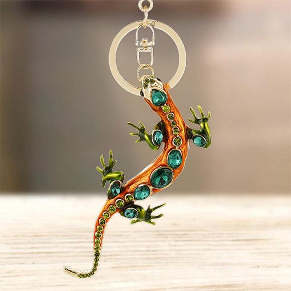 Anahtarlıklar Sevimli Duvar Kertenkesi Anahtarlık Hayvan Gecko Anahtar Zinciri Yüzük Tutucu Çanta Kolye Aksesuarları KeyringKeychains