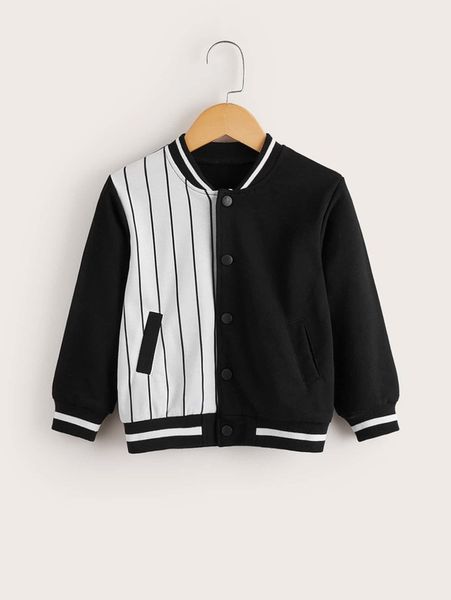 

toddler boys striped color block bomber jacket she, Blue;gray