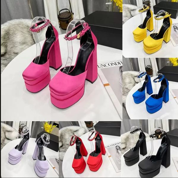 

women dress shoes square head high heel rhinestone decoration sandal for woman office career sheepskin real leather pumps heel height 15.5cm, Black