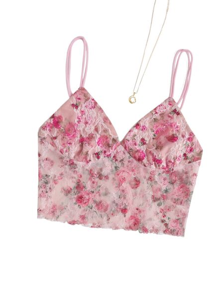 

floral lace cami 80by#, White