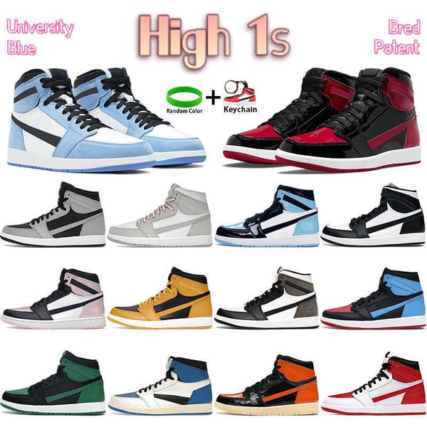 

sandals 2023 mens sneakers bred patent 1 1s basketball shoes high dark mocha twist pine green black university blue hyper royal pollen seafo