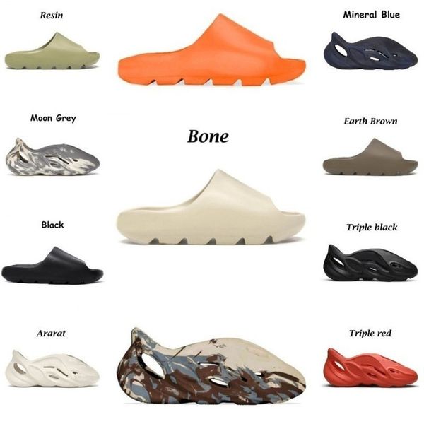 

slippers slides desert sand summer brown flat mens women glow green beach resin slide sandal graffiti bone rubber mxt moon gray mineral blue, Black