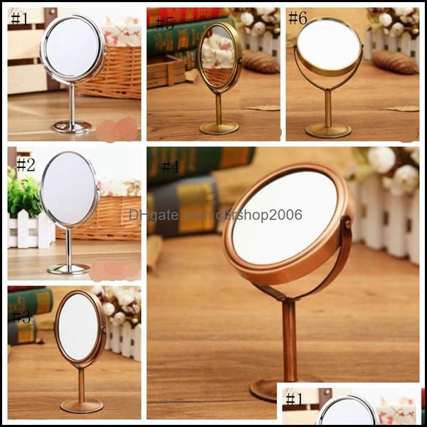 Spiegel Home Decor Garden LL Makeup Doppelseitiger Kosmetikspiegel mit 1/2 Vergrößerungsfunktion Rotierender Desktop S Dhjwo