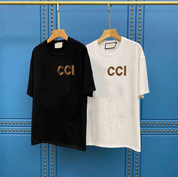 

wholesale custom 70% off early spring new t-shirt men's and women's same style paste cloth embroidery cartoon letter round neck ca, White;black