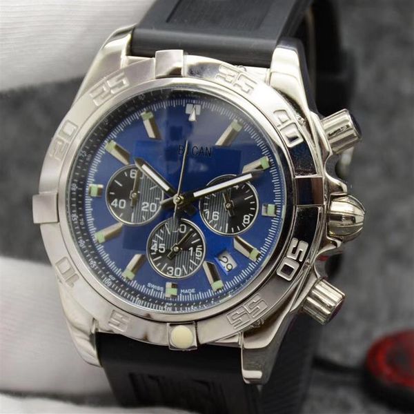 

luxury mens automatic mechanical quartz battery watch leather waterproof temperament trend fashion multi-function sports dual disp243a, Slivery;brown