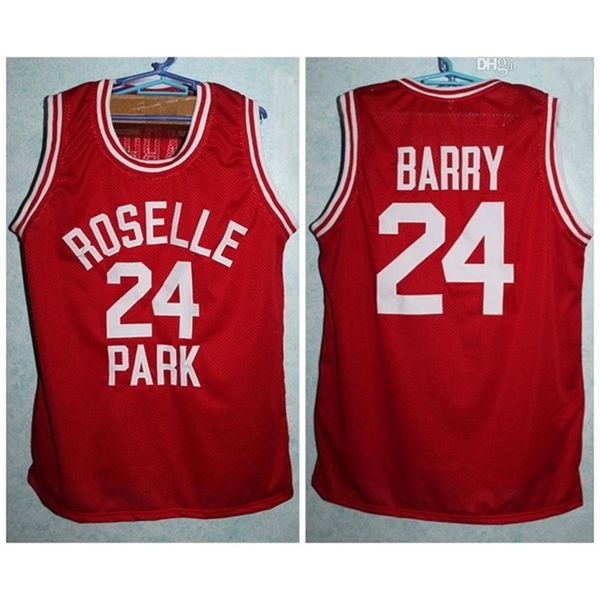 Nikivip Roselle Park High School Rick Barry #24 Retro-Basketballtrikot für Herren, genähte Trikots mit individueller Nummer und Namen