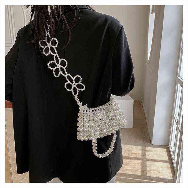 

evening bag handmade beaded flower pearl bag shoulder designer handbag summer beach purses and clutch 2022 20220607