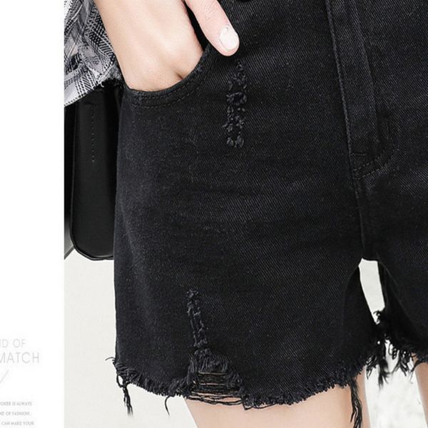 

summer black hole style solid casual woman shorts 922 y200512, White;black