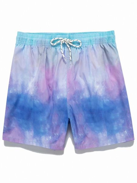 

romwe guys tie dye drawstring shorts f9me#, White;black